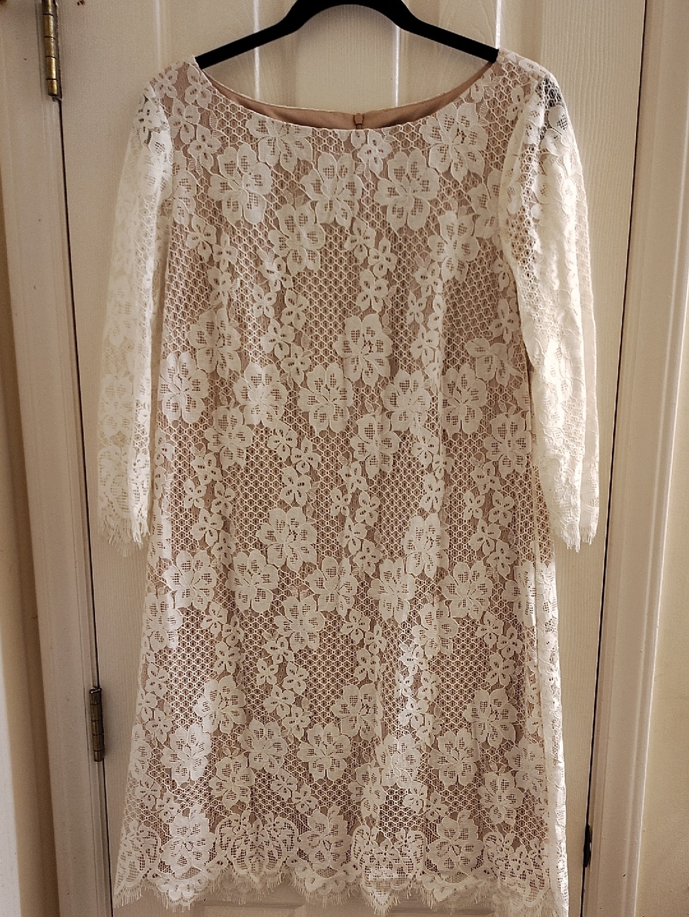 Jessica Howard Cream Lace Long Sleeve Dress - Picture 1 of 6